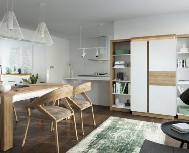 aranżacja pokoju dziennego z szafą