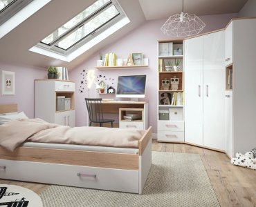 meble młodzieżowe z szafą narożną