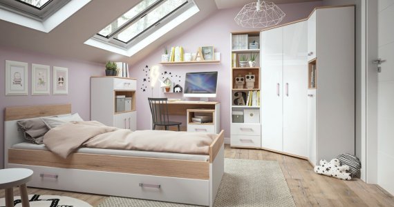 meble młodzieżowe z szafą narożną