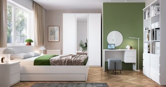 Białe meble do przytulnej sypialni