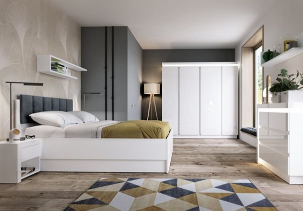 Kolekcja mebli do sypialni LYON biały, Meble Wójcik