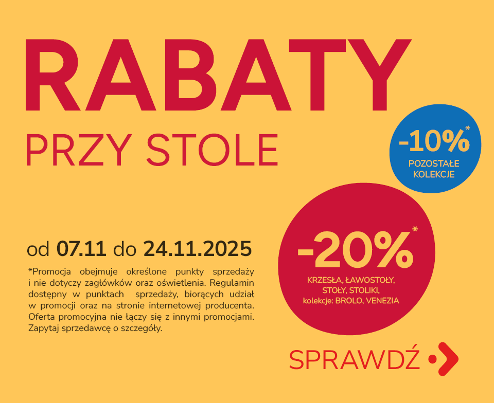 Rabaty przy stole do -20%
