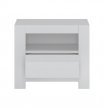 Biała szafka nocna na książki z systemem bezuchwytowym Novi