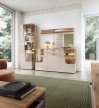 Delikatne połączenie dekoru drewnianego z kaszmirem Unikatowa komoda do salonu z ciekawym designem