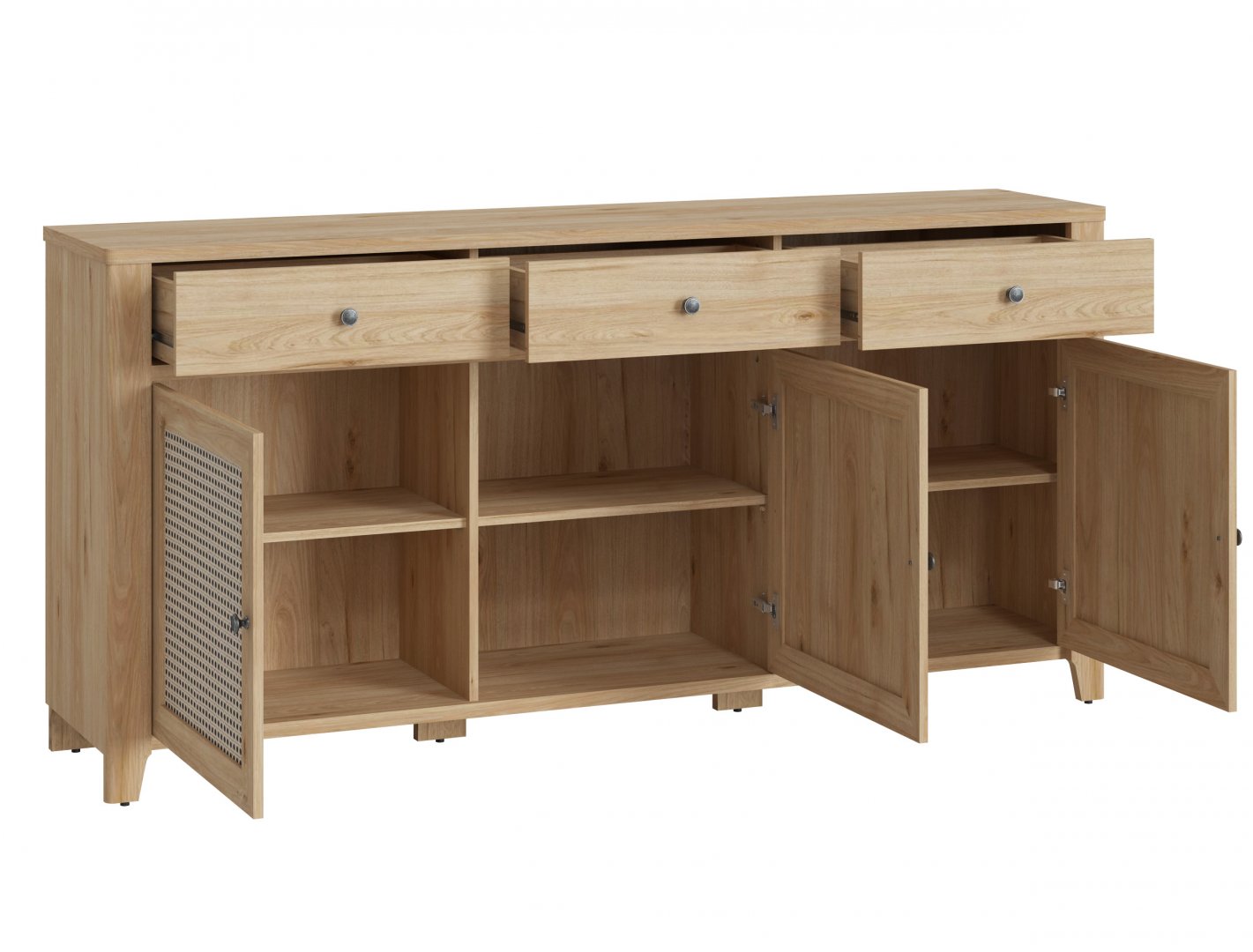 Komoda w stylu klasycznym z metalowymi uchwytami Duża komoda do salonu i jadalni Cestino Meble Wójcik