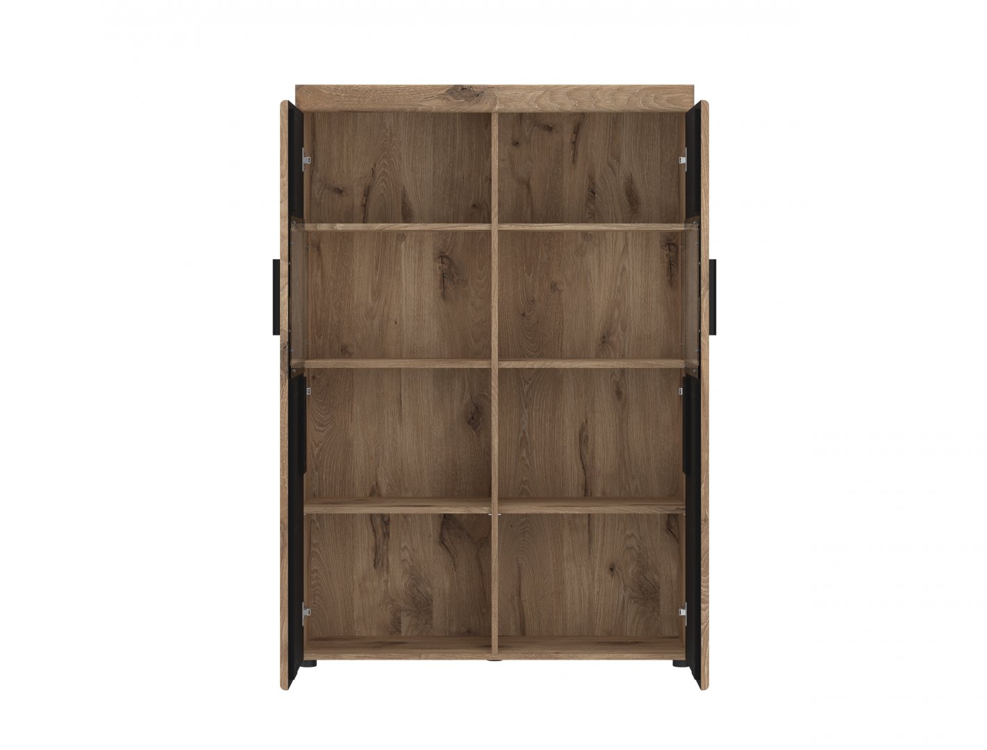 Stylowy mebel do jadalni i salonu z duza iloscia miejsca na przechowywanie Dwudrzwiowa witryna do jadalni z oswietleniem z kolekcji Grano