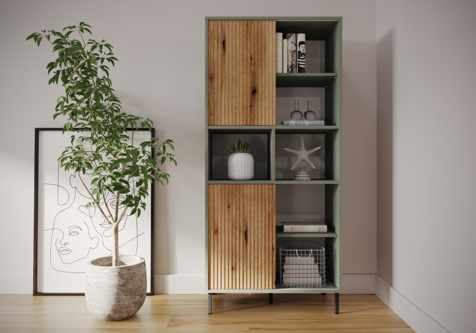 Pojemny regał w araznżacji